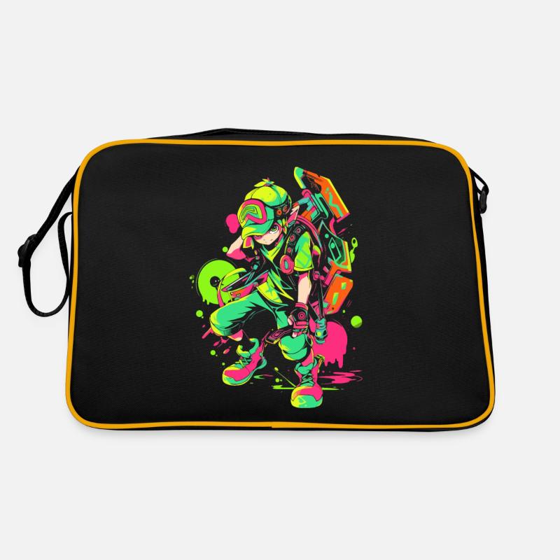 Legendärer Waldjunge: Cooles Splashy Gaming-Design Retro Tasche
