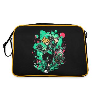 Cool Design: Green Forest Boy The Gaming Legend - Retro Bag - black/gold - Back