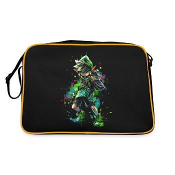 Cool gaming design shows legendary forest boy - Retro Bag - black/gold - Back