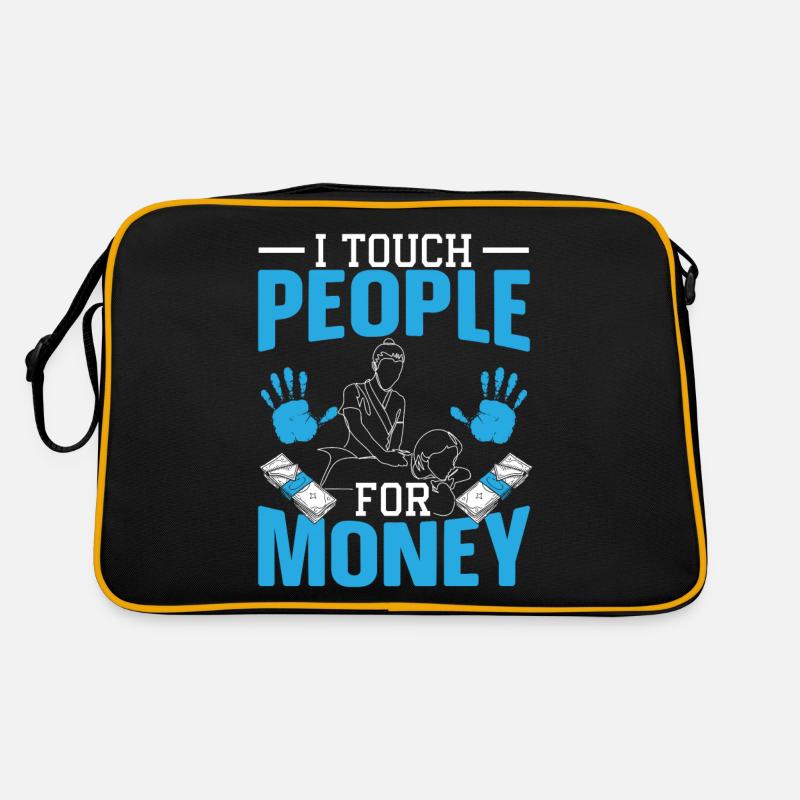 Ich berühre Menschen für Geld Massagetherapeutin Retro Tasche