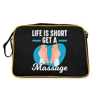 La vie est courte Obtenez un thérapeute - Sac Retro - noir/or - Dos