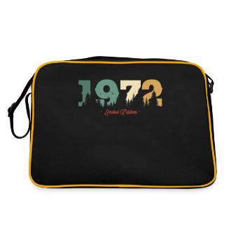 Birthday Gift Vintage Forest 1972 - Retro Bag - black/gold - Back