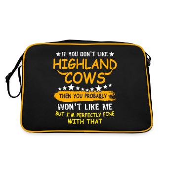 Highland cattle Highland Cow - Retro Bag - black/gold - Back