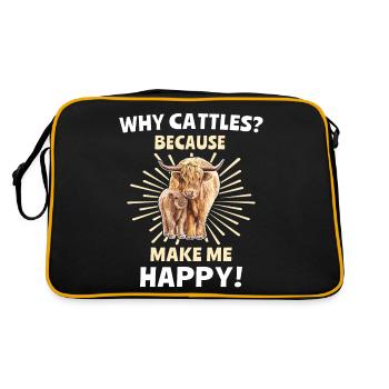 Highland cattle Happy Highland Cow - Retro Bag - black/gold - Back
