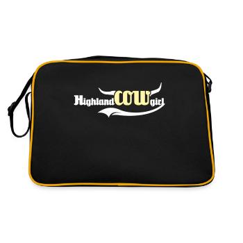 Highland Cattle Girl Highland Cow - Retro Bag - black/gold - Back