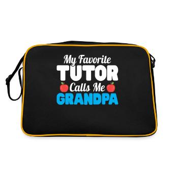 Tutor Geschenk Tutor - Retro Tasche - Schwarz/Gold - Hinten