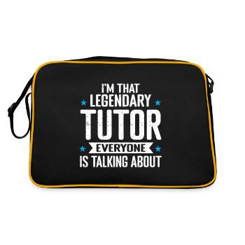 Tutor Geschenk Tutor - Retro Tasche - Schwarz/Gold - Hinten