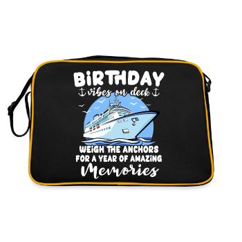 Cruise Birthday Sea Voyage - Retro Bag - black/gold - Back