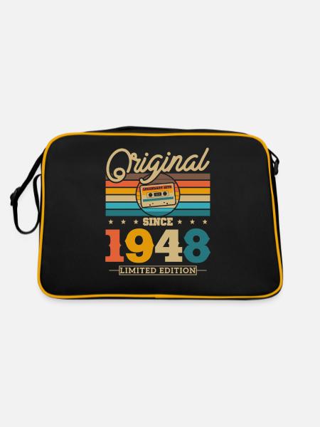 Cadeau d’anniversaire vintage 1948 - Sac Retro - noir/or - Dos