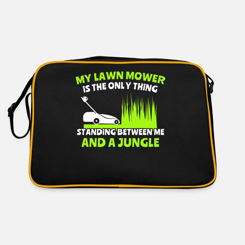 Rasenmäher Rasen Dschungel Retro Tasche