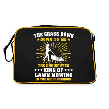 Lawn mower lawn mowing king - Retro Bag - black/gold - Back