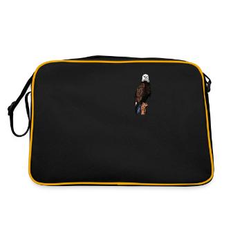 Weisskopfseeadler - Retro Tasche - Schwarz/Gold - Hinten