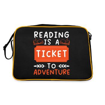 Reading is a lot of fun, reading books, reading books - Retro Bag - black/gold - Back
