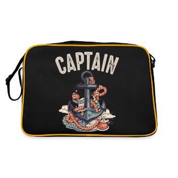 rafting, boating, mountains, white water boating - Retro Bag - black/gold - Back
