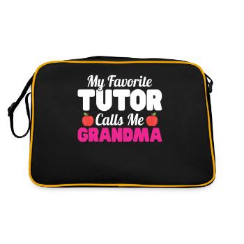 Tutor Geschenk Tutor - Retro Tasche - Schwarz/Gold - Hinten
