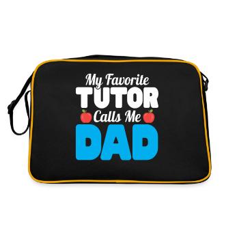 Tutor Geschenk Tutor - Retro Tasche - Schwarz/Gold - Hinten