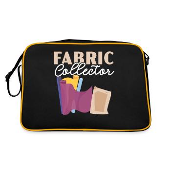 Fabric collector, quilting, crocheting, sewing - Retro Bag - black/gold - Back