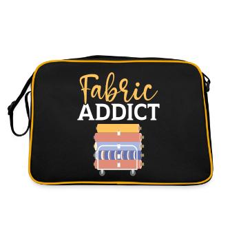 Addicted to fabrics, sewing, quilting, crocheting, sewing - Retro Bag - black/gold - Back