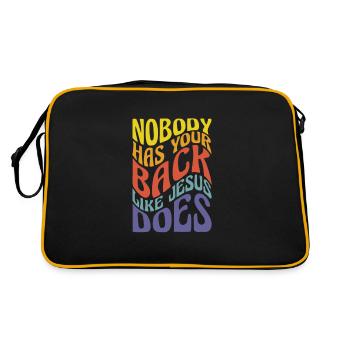 Bible Bible Verse Christian Proverbs Jesus Gift - Retro Bag - black/gold - Back