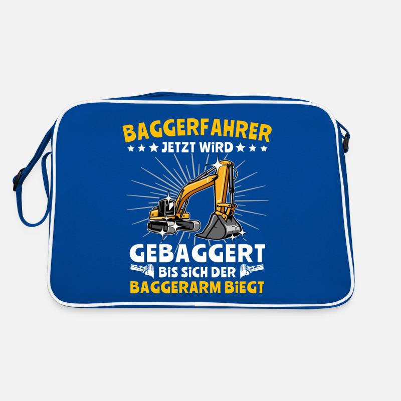 Bagger Baggerfahrer Retro Tasche