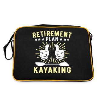 Kayaking Rentner Kayakfahrer - Retro Tasche - Schwarz/Gold - Hinten