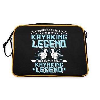 Kayaking Legende Kayakfahrer - Retro Tasche - Schwarz/Gold - Hinten