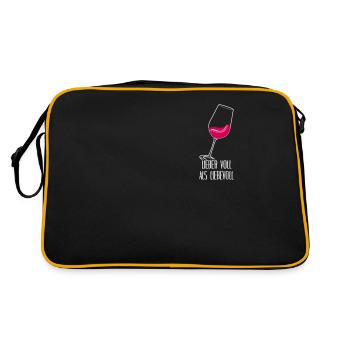 Rotwein Party Wein Weißwein - Retro Tasche - Schwarz/Gold - Hinten