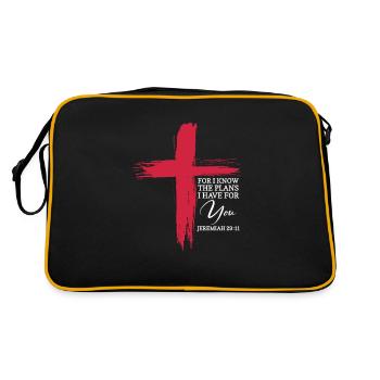 Bible Bible Verse Christian Proverbs Jesus Gift - Retro Bag - black/gold - Back