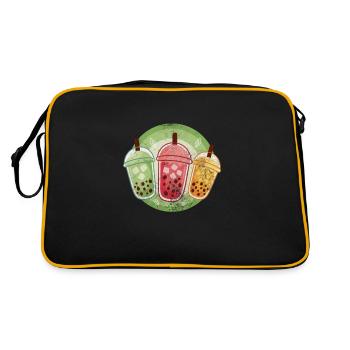 Bubble Tea Boba Tea Kawaii Cadeau - Sac Retro - noir/or - Dos