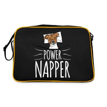 Sleeping Tired Dog Dogs Sleep Shirt - Retro Bag - black/gold - Back