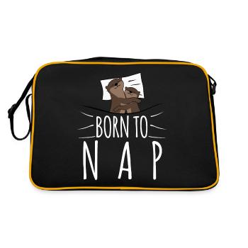 Sleeping Sleep Shirt Tired Otter - Retro Bag - black/gold - Back