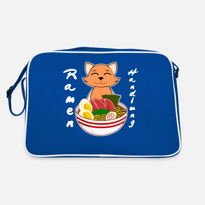 Ramen Katze mit Nudelsuppe Retro Tasche