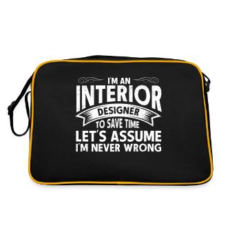 Interior Designer Gift Interior Decoration Designer - Retro Bag - black/gold - Back