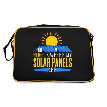 Photovoltaic Solar Cell Solar Energy - Retro Bag - black/gold - Back