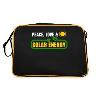 Solarzelle Erneuerbare Energie - Retro Tasche - Schwarz/Gold - Hinten