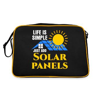 Erneuerbare Energie Solarzelle - Retro Tasche - Schwarz/Gold - Hinten
