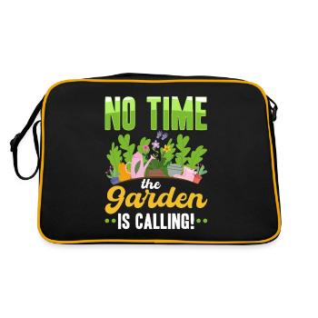Keine Zeit, der Garten ruft! - Retro Tasche - Schwarz/Gold - Hinten