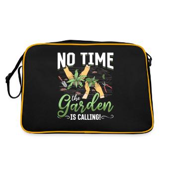 Keine Zeit, der Garten ruft! - Retro Tasche - Schwarz/Gold - Hinten