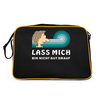 COMIC KOPF LASS MICH - Retro Tasche - Schwarz/Gold - Hinten