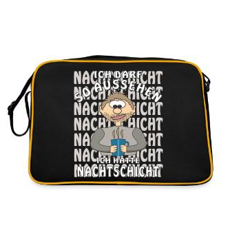 MENSCH COMIC HATTE NACHTSCHICHT - Retro Tasche - Schwarz/Gold - Hinten