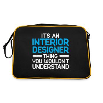 Interior Designer Gift Interior Decoration Designer - Retro Bag - black/gold - Back