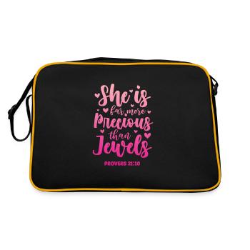 Bible Bible Verse Christian Proverbs Jesus Gift - Retro Bag - black/gold - Back