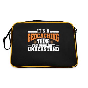 Cadeau Geocaching Geocacher Geocache - Sac Retro - noir/or - Dos