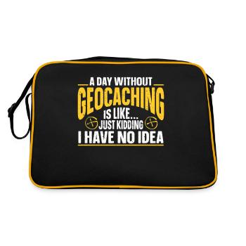 Cadeau Geocaching Geocacher Geocache - Sac Retro - noir/or - Dos