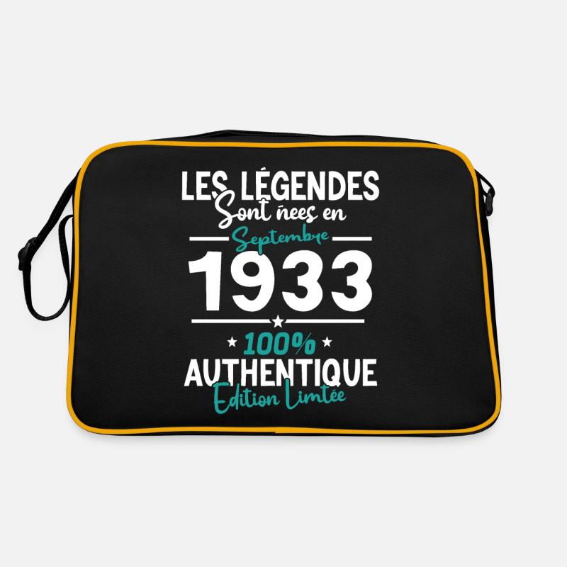 Cadeau Anniversaire septembre 1933 90 ans Sac Retro