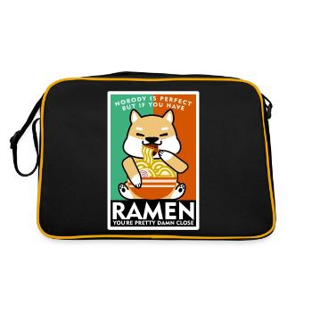 Chien de nouilles ramen avec soupe de nouilles - Sac Retro - noir/or - Dos