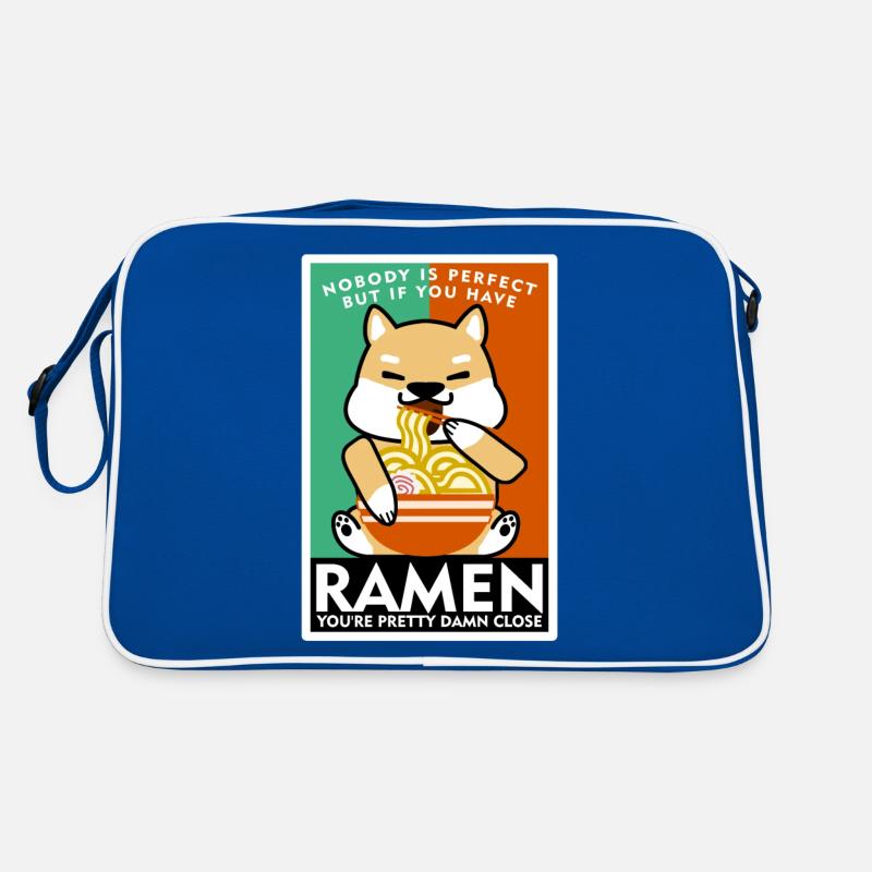 Ramen Nudeln Hund mit Nudelsuppe Retro Tasche