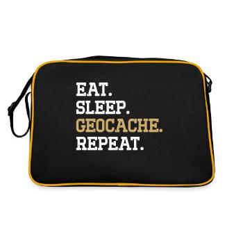 Cadeau Geocaching Geocacher Geocache - Sac Retro - noir/or - Dos