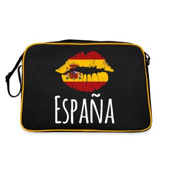 Espagne Lèvres Vacances Espagnoles - Sac Retro - noir/or - Dos