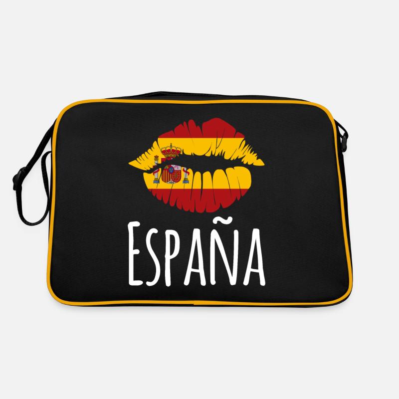 Spanien Lippen Spanisch Urlaub Retro Tasche